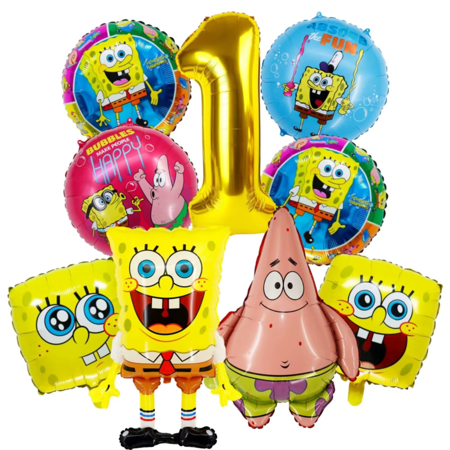 9-teiliges Spongebob Schwammkopf und Patrick Star Ballon-Set von Potdemiel in Mehrfarbig für Kindergeburtstage und Party-Dekorationen - Bild 2