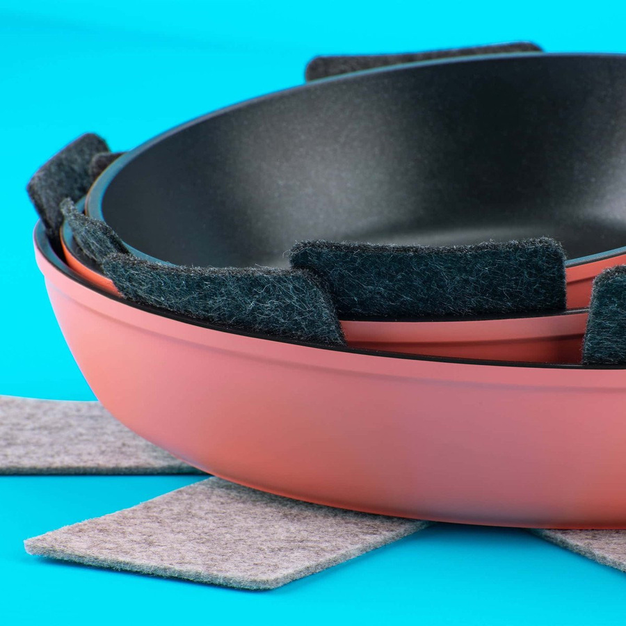 Tasty Pfannenschutz Modern Cookware aus Filz, 3 Stück, grau - Bild 2
