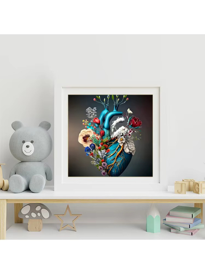 EverShine 5D DIY Diamantmalerei Herz-Orgel mit floralem Motiv, Mosaik-Stickerei für Kinder in Multicolour, runde Diamanten - Bild 3