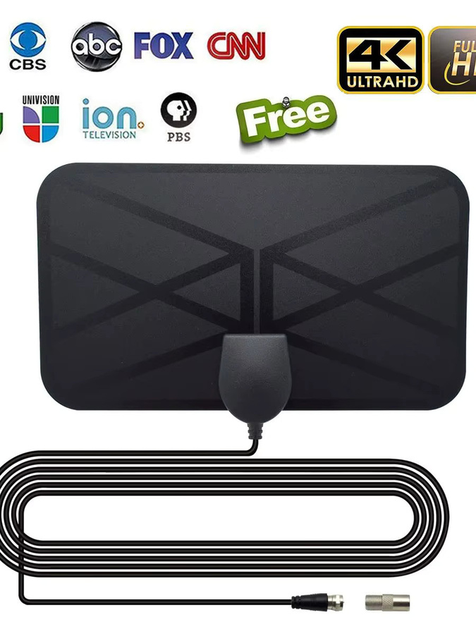 YUNYINMING Digitale TV-Antenne für den Innenbereich in Schwarz, Terrestrische Mini-HDTV-Antenne für DV-B T2 - Bild 5