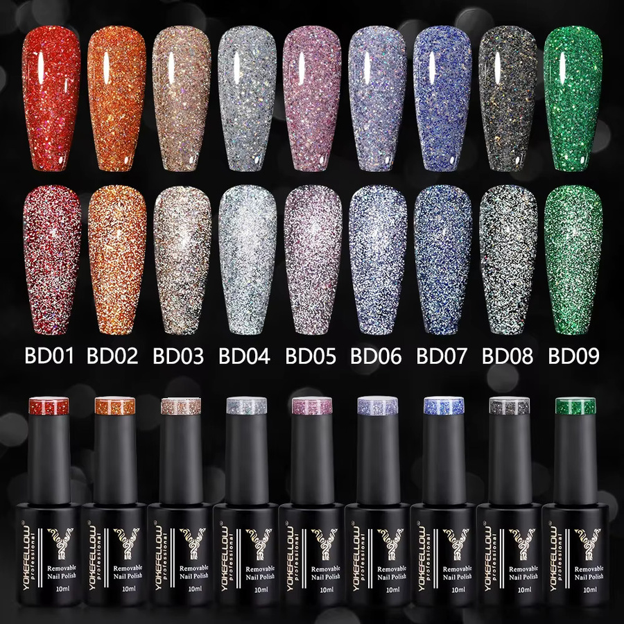 YOKEFELLOW Glitter Gel Nagellack, Braun, 10 ml - Bild 4