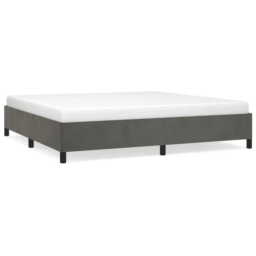 vidaXL Bettgestell gepolstert aus Samt in Dunkelgrau B/T/H: 200 x 200 x 35 cm - Bild 2