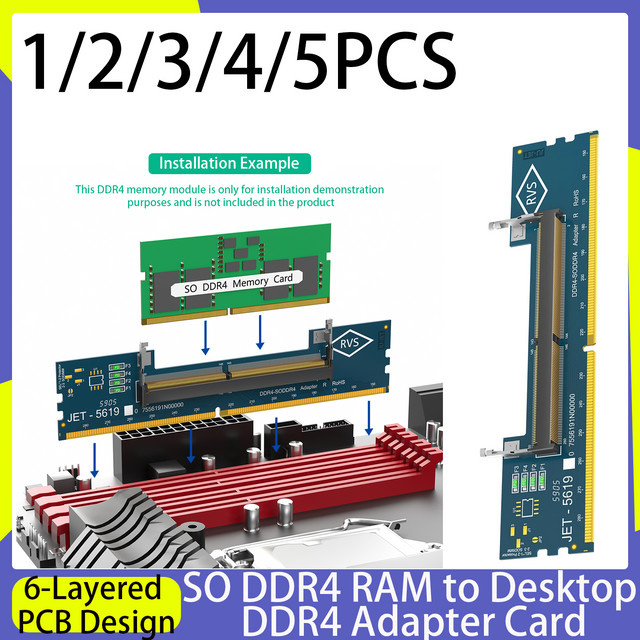 T.F.SKYWINDINTL DDR4 RAM Adapterkarte SO-DIMM zu Desktop DDR4 Konverter Speichertester kompatibel mit JEDEC-Spezifikationen - Bild 1
