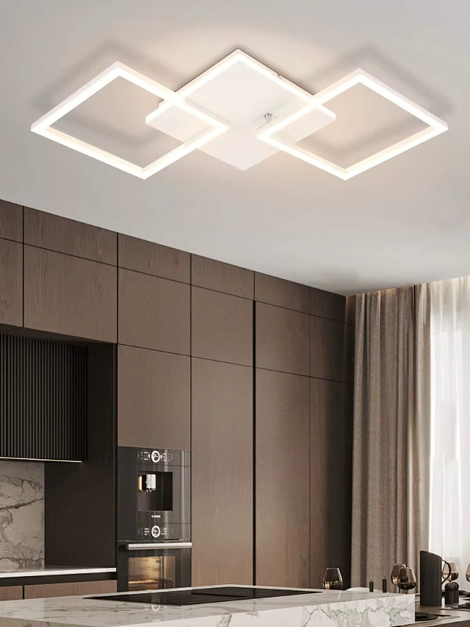 Cliheet LED-Deckenleuchte in Weiß mit 3 Quadraten, 36W, dimmbar mit Fernbedienung, CCT Farbtemperatur für Wohnzimmer, Schlafzimmer, Küche und Kinderzimmer - Bild 7