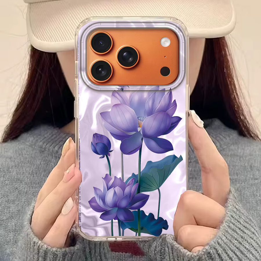 FunYudas INS Lotus Floral Luxus Handyhülle für iPhone, Bunt - Bild 2