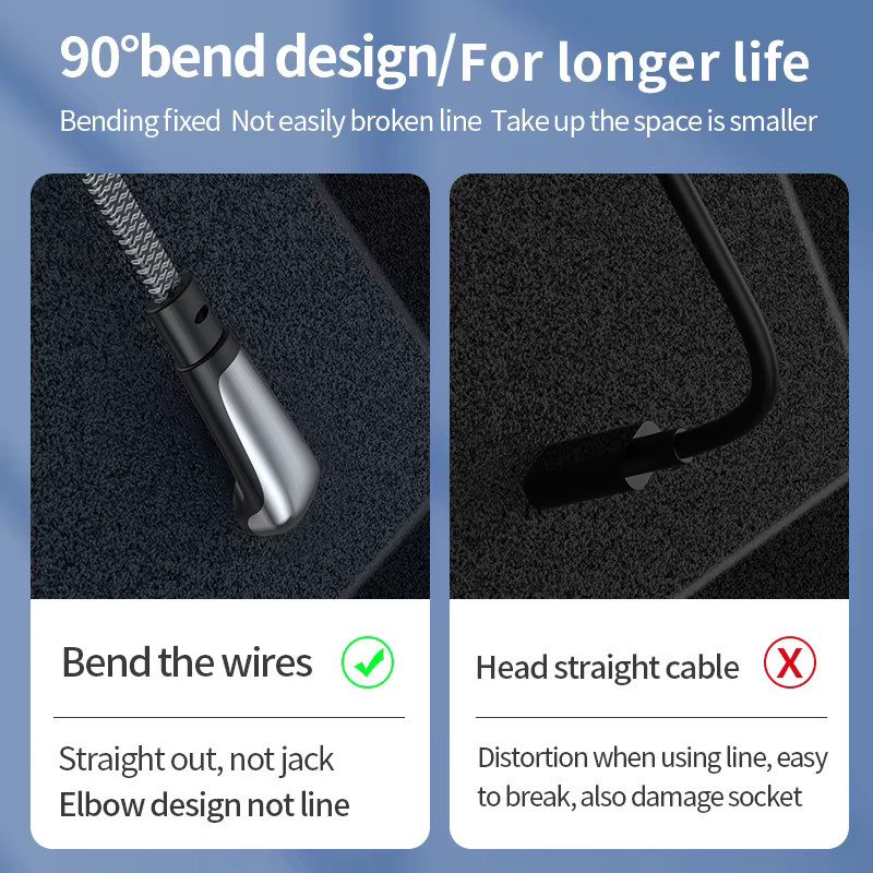 MACDOT USB-C-Ladekabel in Grau mit flachem 90-Grad-Anschluss für Samsung S23 S22 S21, iPhone 16 und MacBook Air - Bild 4