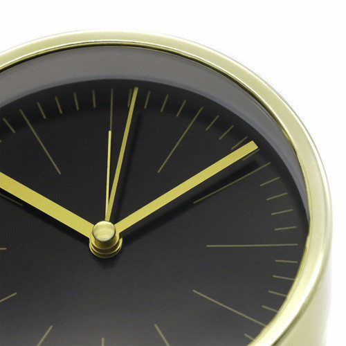 K&L Wall Art Tischuhr-Wecker analog in Gold und Schwarz, Durchmesser: 11,2 cm, Tiefe: 4,2 cm - Bild 4