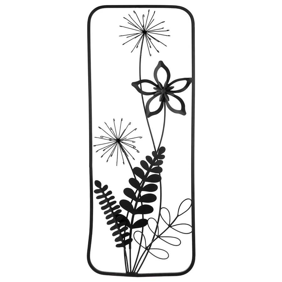 Gilde Wandrelief Black Flowers in Schwarz mit floralem Design, Breite: 61 cm, Höhe: 26 cm - Bild 2