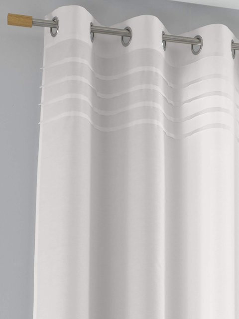 Dekostore Heine Home Vorhang in Weiß, semi-transparent, mit Ösen, 65% Baumwolle und 35% Polyester - Bild 1