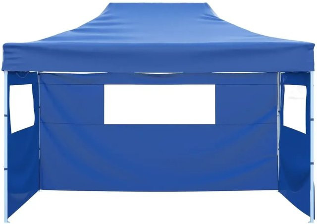 vidaXL Faltzelt mit 3 Wänden in Blau, B/T/H: 450 x 300 x 225 cm - Bild 1