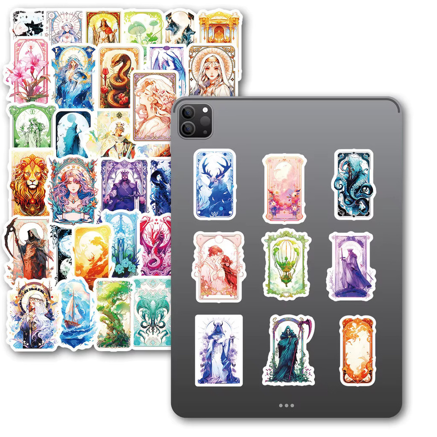 50 bunte Tarot-Kartenaufkleber von AnimeWorlds Store zur kreativen Dekoration - Bild 4