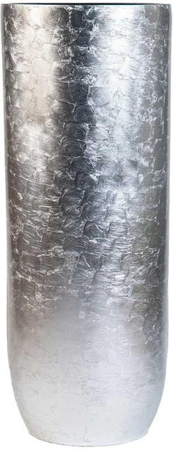 Vivanno Bodenvase Solerio in Blattsilber aus Fiberglas, B/T/H: 33 x 33 x 80 cm - Bild 1
