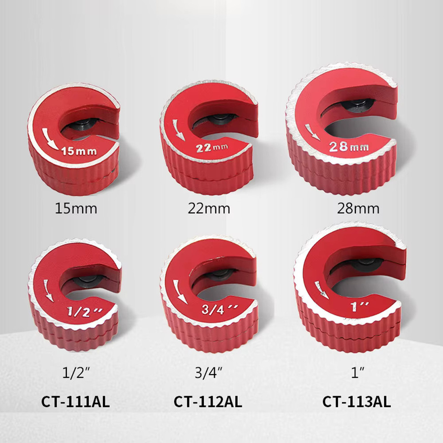 QDS Mini-Rohrschneider aus Aluminiumlegierung mit Selbstverriegelung in Rot für Kupfer, Aluminium, PVC und Kunststoff - Bild 2