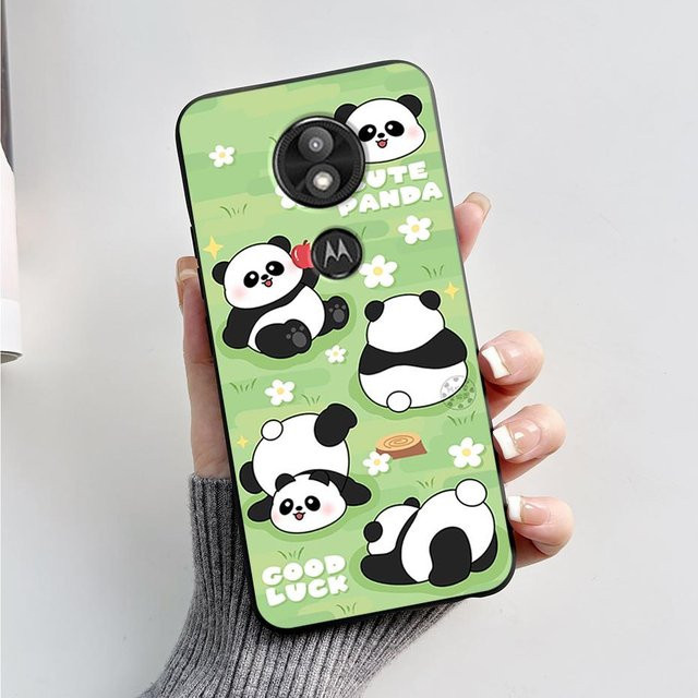 Weiche Silikon-Schutzhülle mit Cartoon-Design für Motorola Moto G7 Play und Moto G7 Power in Schwarz und Beige - Bild 1