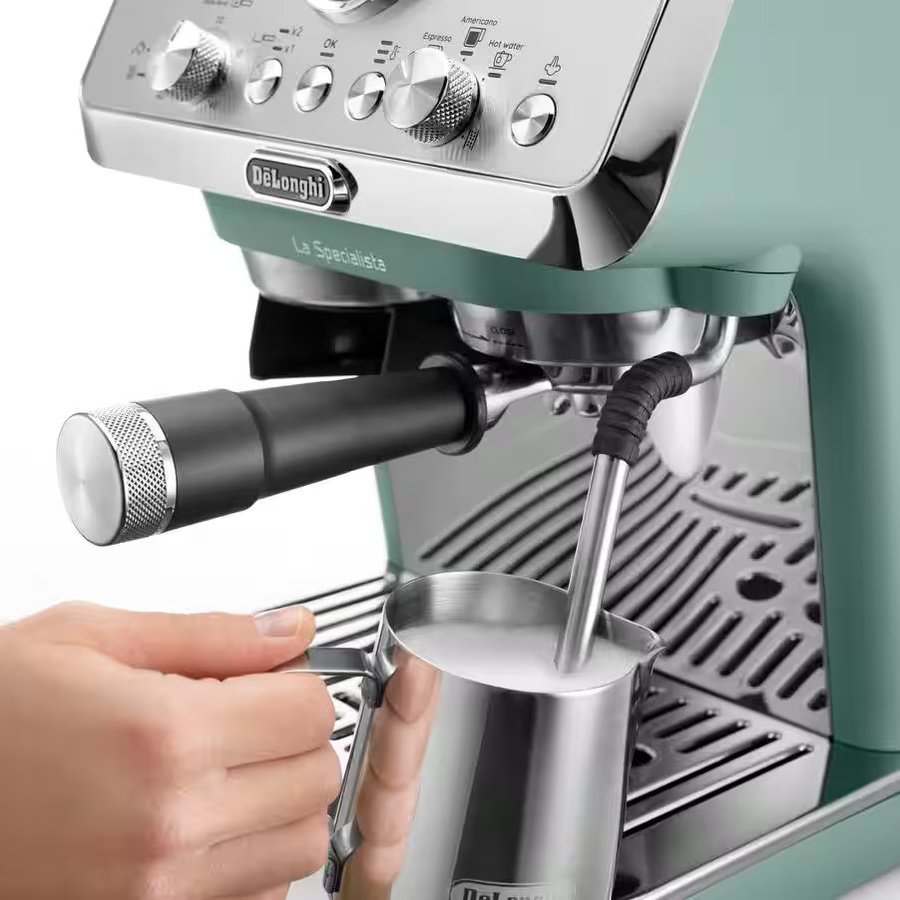 De'Longhi La Specialista Arte Siebträgermaschine EC9155.GR in Grün mit Dampflanze und Edelstahlgehäuse - Bild 4