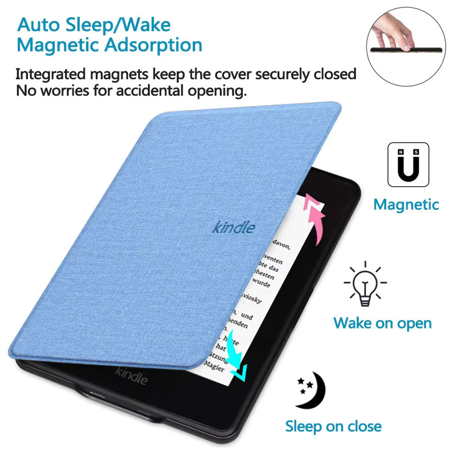 Hunnesor Schutzhülle für Kindle 6, 7, 8, 9, 10 und 11 Generationen sowie Paperwhite 5, 3, 2, 1 und 6,8 Zoll mit Magnetverschluss und Auto-Sleep/Wake Funktion in Gold - Bild 3