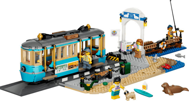 LEGO City Klassische Strandstraßenbahn Bauset Strand - Bild 3