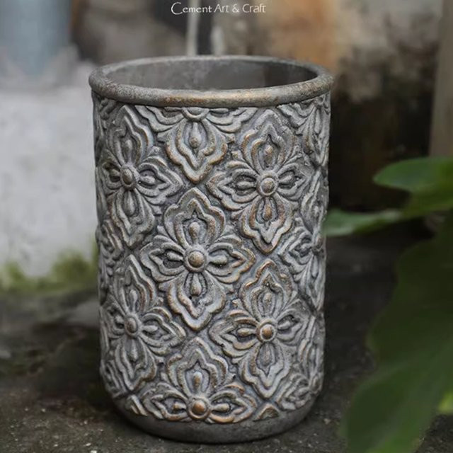 Silikonform im Vintage-Stil für DIY Betonvasen und Blumentöpfe zur floralen Dekoration - Bild 1