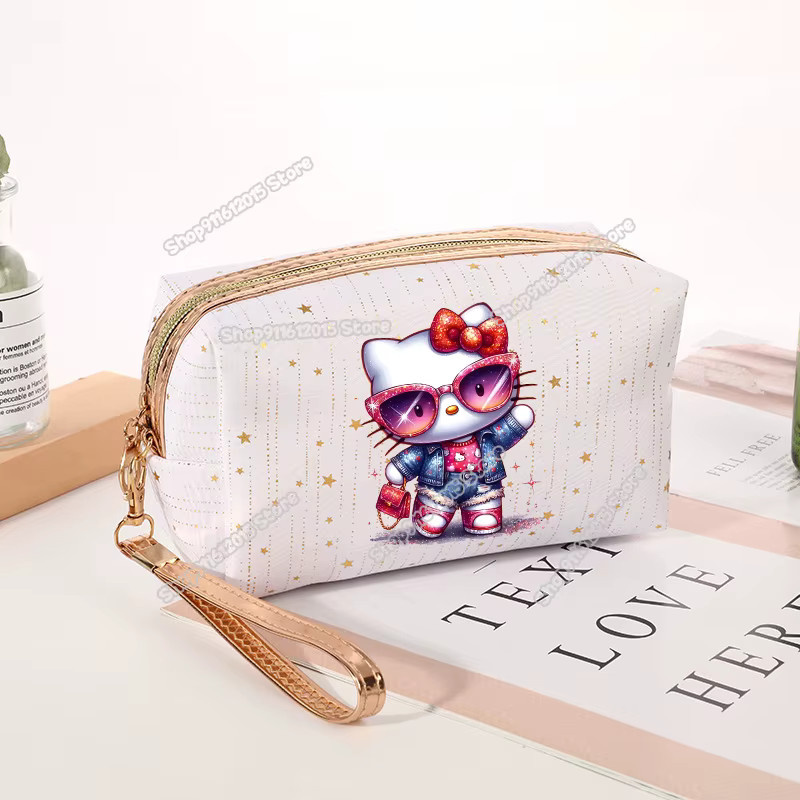 Keeppley Hello Kitty Kosmetiktasche Kawaii Niedrige Katze Reise-Beauty-Organizer für Damen - Bild 1