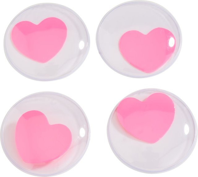 Selbstklebende Wackelaugen mit Herz-Motiv in Rosa, Durchmesser: 35 mm - Bild 1