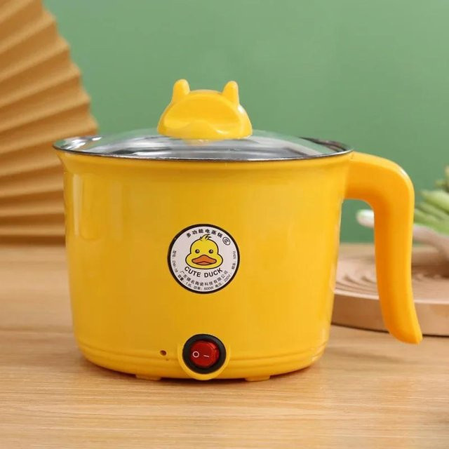 Yiran Health & Beauty Mini Multifunktions-Elektrischer Heißtopf in Gelb mit Edelstahl-Innenbehälter, 1,8 l - Bild 1