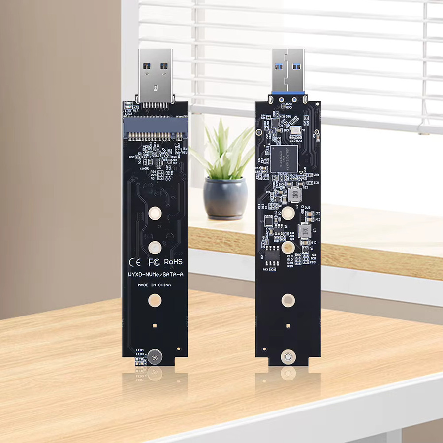 VODOOL M.2 NVMe und SATA USB-C Adapter mit 10Gbps Dual-Protokoll Unterstützung, Schwarz - Bild 2