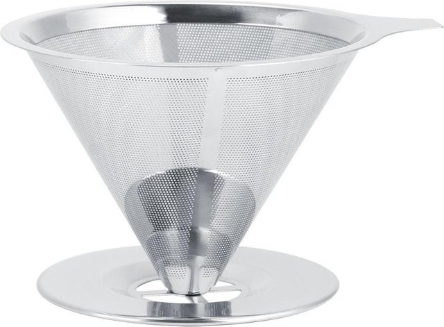 CosyHome Kaffeetropfer Filterbecher aus 304 Edelstahl mit feinem Sieb in Weiß - Bild 1