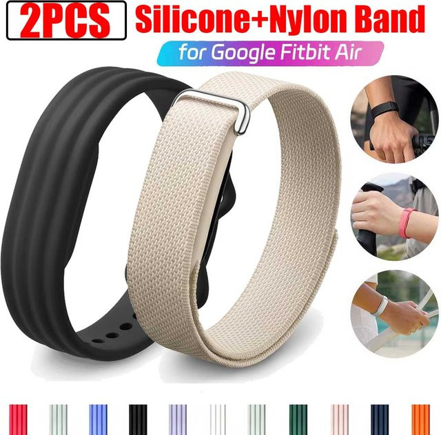 Google Ersatzarmband Silikon, Nylon, Schwarz, Unisex - Bild 1