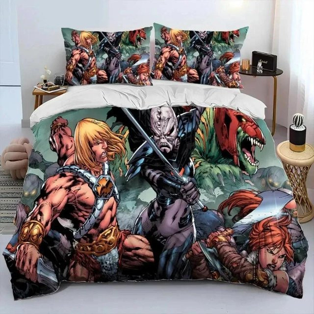 He Man The Masters Of The Universe Bettwäsche-Set aus Mikrofaser, Bettbezug und Kissenbezug, Mehrfarbig, B/H: 260 x 220 cm - Bild 1