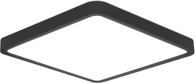 NETTLIFE LED Deckenleuchte aus Kunststoff in Schwarz, quadratisch, minimalistisches Design - Bild 1