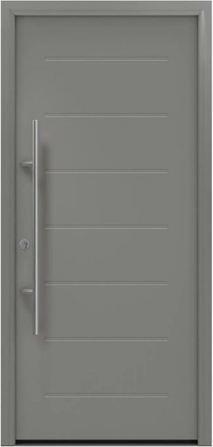 EcoStar Haustür Isopro Secur IPS 015 in Graualuminium mit RC2 Schutz, B: 110 cm, H: 210 cm, DIN Links - Bild 1