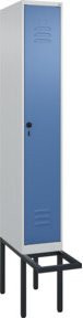 C+P Spind Classic PLUS Garderobenspind mit Sitzbank, 1 Abteil, B/T/H: 212,0 x 30,0 x 81,5 cm, Sicherheits-Drehriegel, 4 Garderobenhaken, mittige Trennwand, auskragende Sitzbanktyp - Bild 1