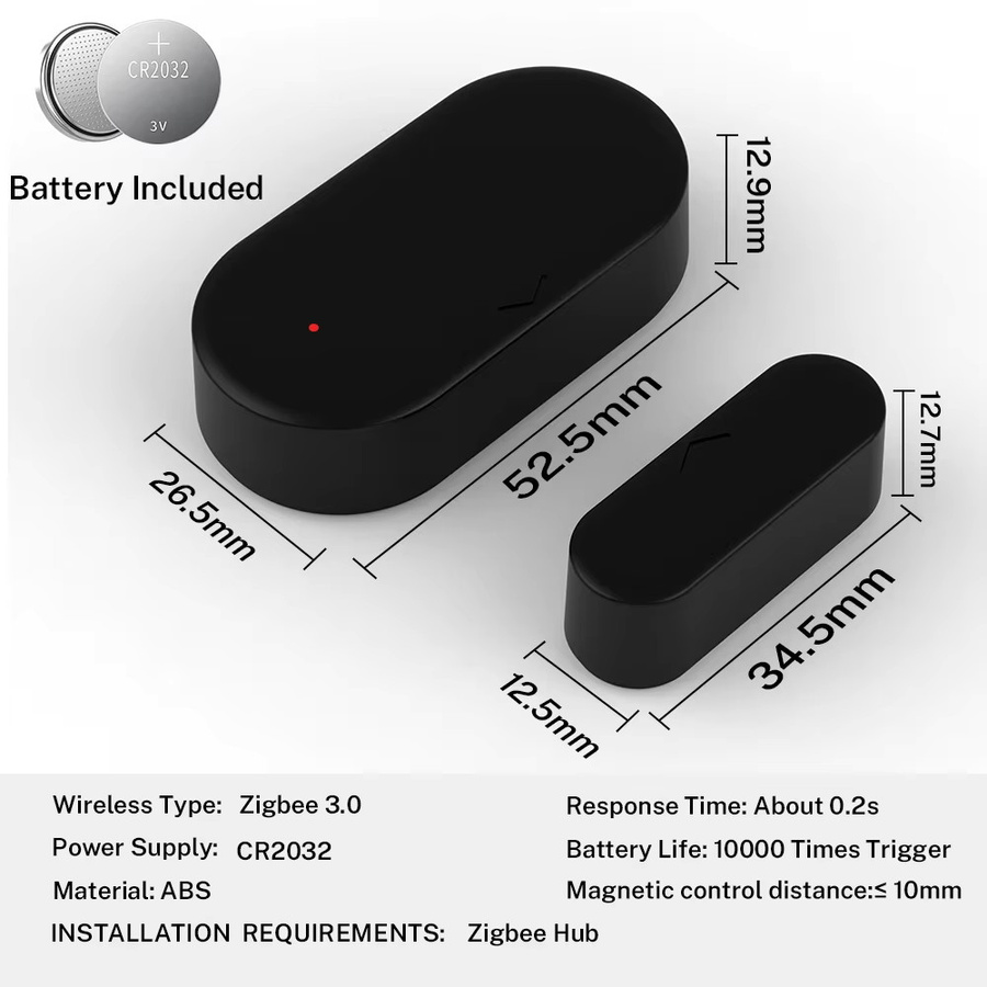 Tuya Zigbee 3.0 Türsensor und Fenstersensor in Schwarz für Smart Home mit Smart Life App Kompatibilität für Alexa und Google Assistant - Bild 6