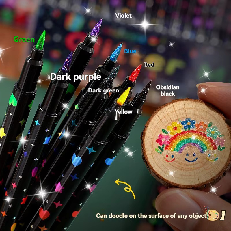 Glitzernde Kunstmarker von kissbuty in Multicolour für DIY-Handwerk und Postergestaltung - Bild 2