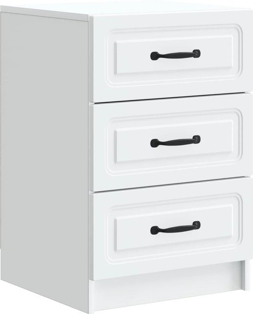 vidaXL Nachttisch mit Schubladen in Weiß im Vintage-Design, B/T/H: 43 x 41 x 63,5 cm - Bild 1