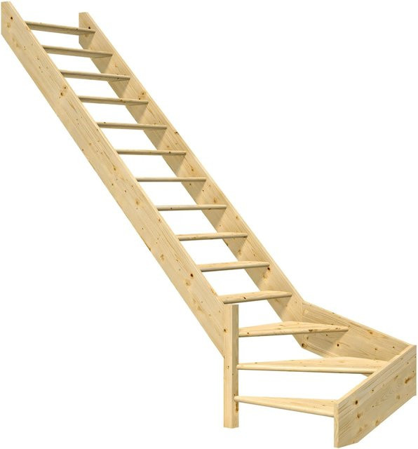 Dolle Wangentreppe Paris 1/4 gewendelt aus Fichte FSC in Beige ohne Setzstufen - Bild 1