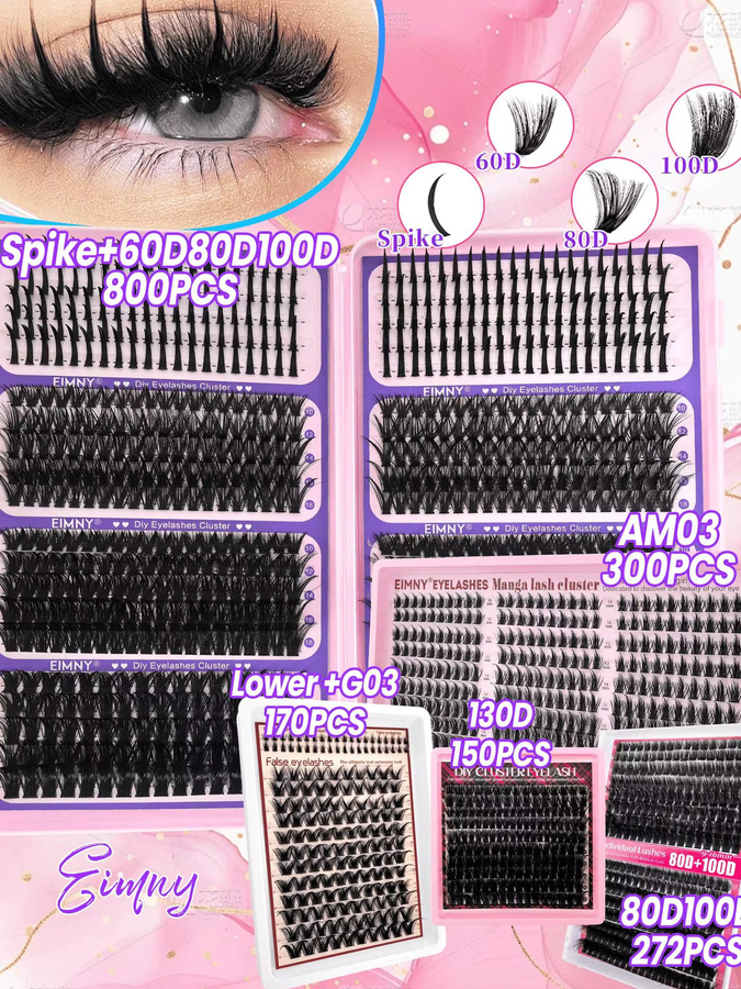 EIMNY Künstliche Wimpern, Natürlich, Einzelbox - Bild 7