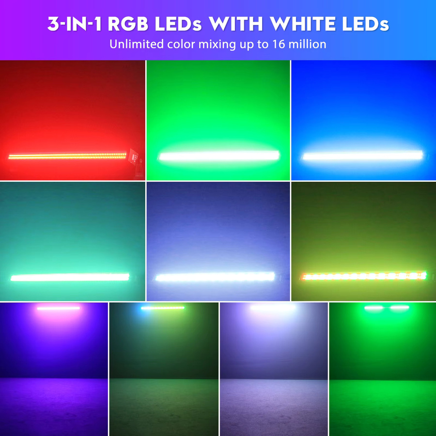 U'King 2er-Set LED-Wandfluter 100 W wasserdicht mit DMX512 und 336 RGB LEDs für DJ, Party und Club - Bild 2