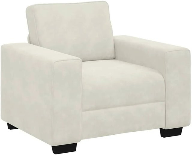 vidaXL Sessel in Beige aus Samt mit Armlehnen B/T/H: 100 x 77 x 82 cm - Bild 1