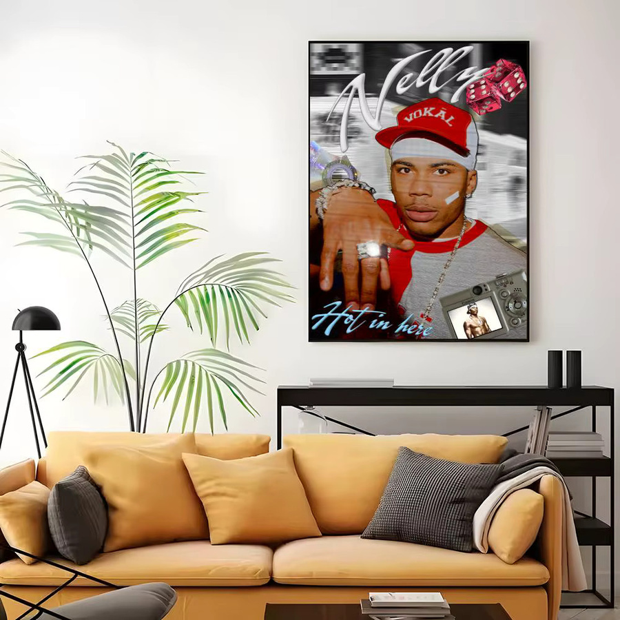 USLegendRap N-Nelly Poster Wandkunstdruck in Weiss und Multicolour, Rechteckiges Papierposter für deine Wanddekoration - Bild 5