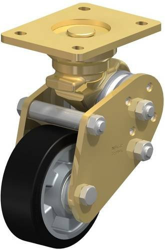 Blickle BPFE-ALEV 127K Bockrolle gefedert in Schwarz/Mehrfarbig aus Aluminium mit 125 mm Rad-Durchmesser und 300 kg Tragfähigkeit - Bild 1