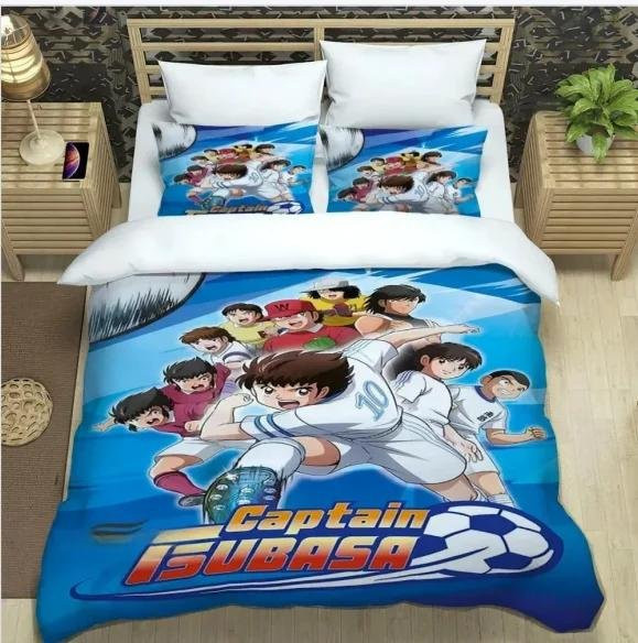 Allbestart Captain Tsubasa Bettwäscheset aus Mikrofaser für Kinder, bestehend aus 1 Bettbezug und 2 Kissenbezügen, B/H: 172 x 218 cm - Bild 1