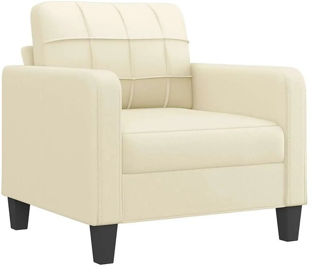 vidaXL Sessel in Beige aus Kunstleder mit Armlehnen und Metallgestell - Bild 1