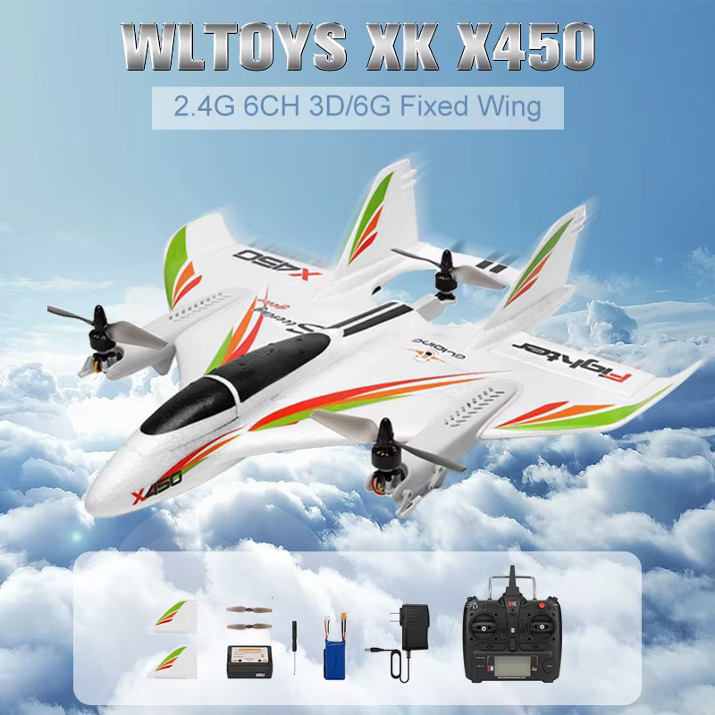 WLtoys XK X450 RC Flugzeug Bürstenlos mit LED RTF - Bild 2