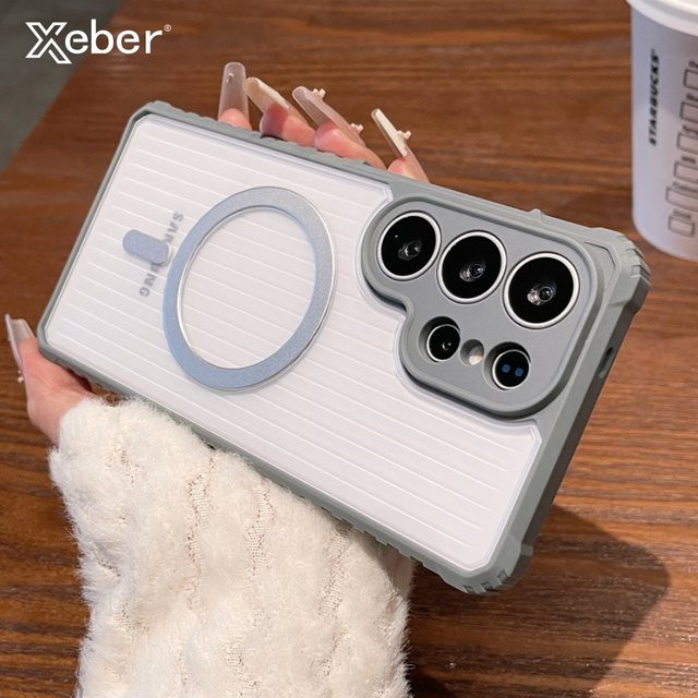 Transparente MagSafe Magnetische Schutzhülle für Samsung Galaxy S26 Ultra, S25 Plus, S24, S23 FE und S22 in Transparent und Grau - Bild 1