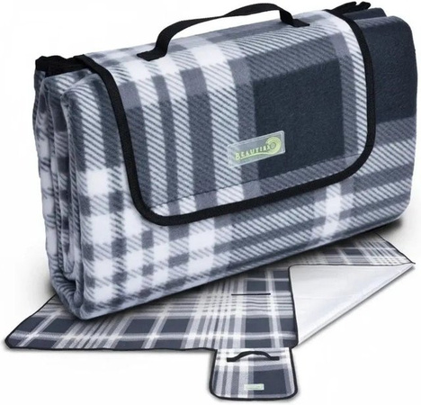 Beautissu Bella KA Picknickdecke Anthrazit Kariert, B/T: 200 x 200 cm, wasserdicht und faltbar