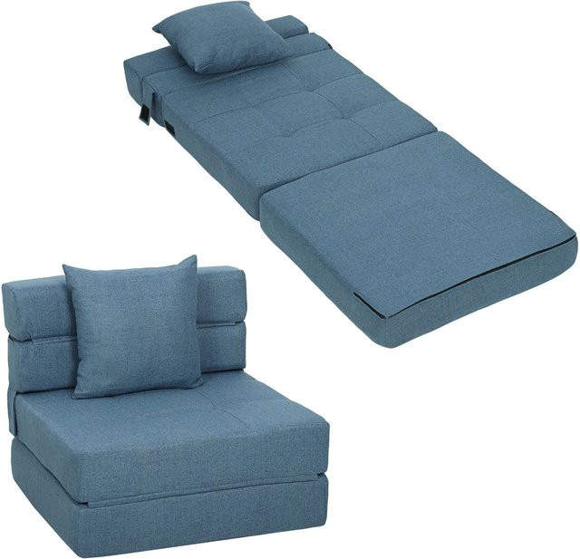 HOMCOM Schlafsessel Blau aus Stoff und Schaumstoff B/T/H: 70 x 70 x 61 cm - Bild 1