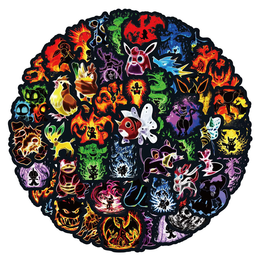 TAKARA TOMY Pokemon Graffiti Aufkleber, 60 Stück, Anime, wasserdicht - Bild 2