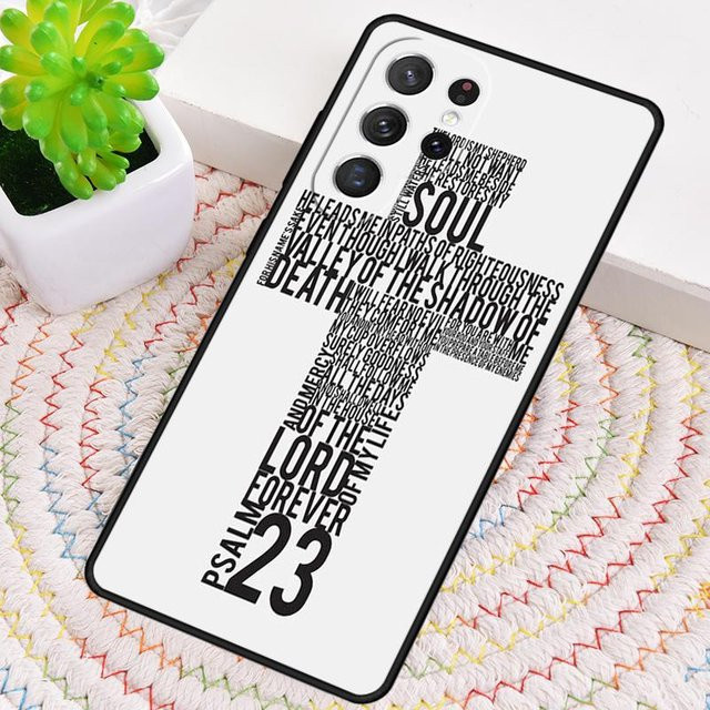 Stoßfeste Handyhülle mit Bibel Jesus Christliche Zitate für Samsung Galaxy Modelle in Weiß - Bild 1