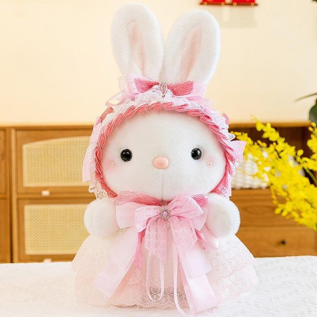 Lisa Kaninchen Plüschtier, schlafende Stoffpuppe, rosa - Bild 1